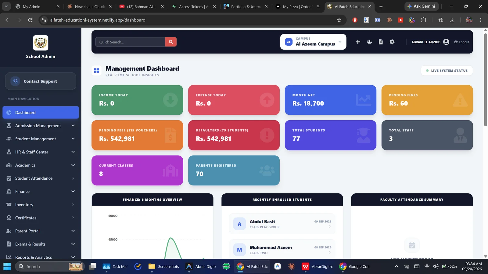 Al Fateh Educational System: School Management Platform with Parent App