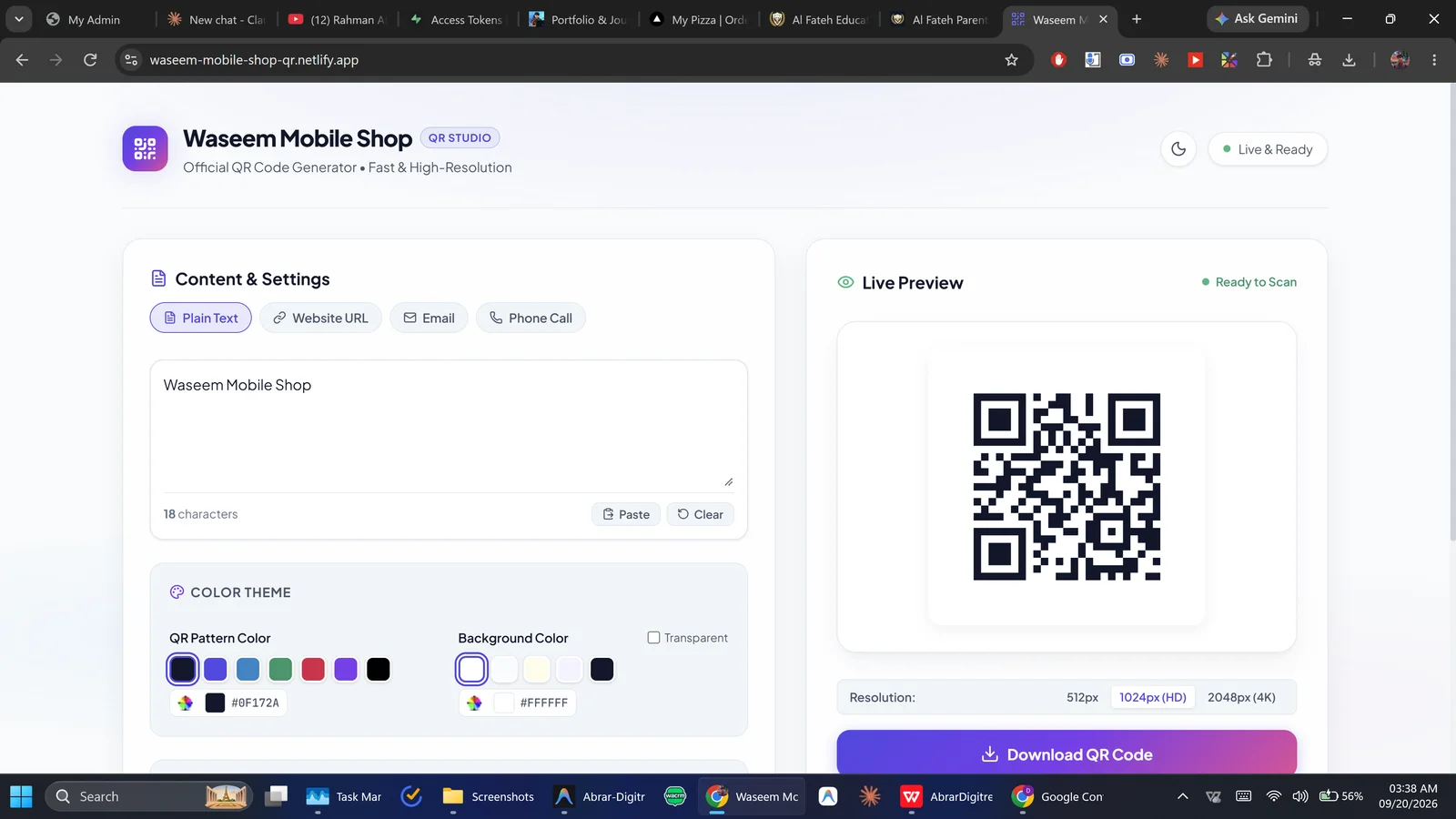 Waseem Mobile Shop: QR Studio Code Generator